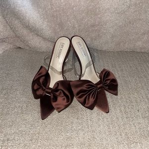 Cape Robbin Brown Bow Clear Heels